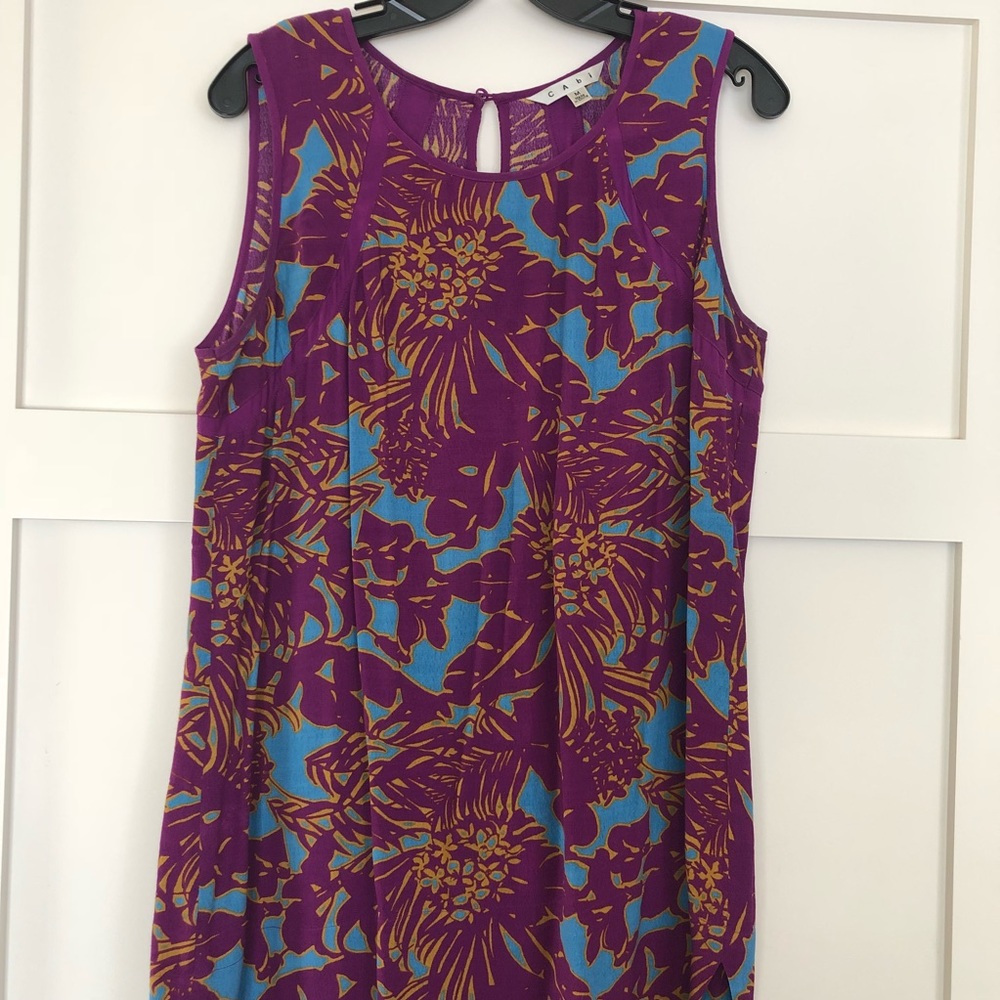 CAbi sleeveless tropical blouse